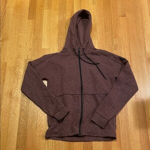 Adidas Burgundy Hooded Zip-Up Sweatshirt Size Small